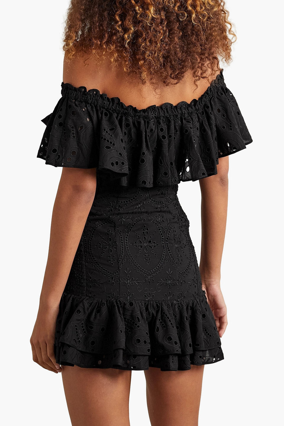 Ruffle Hem Lace Up Mini Dress