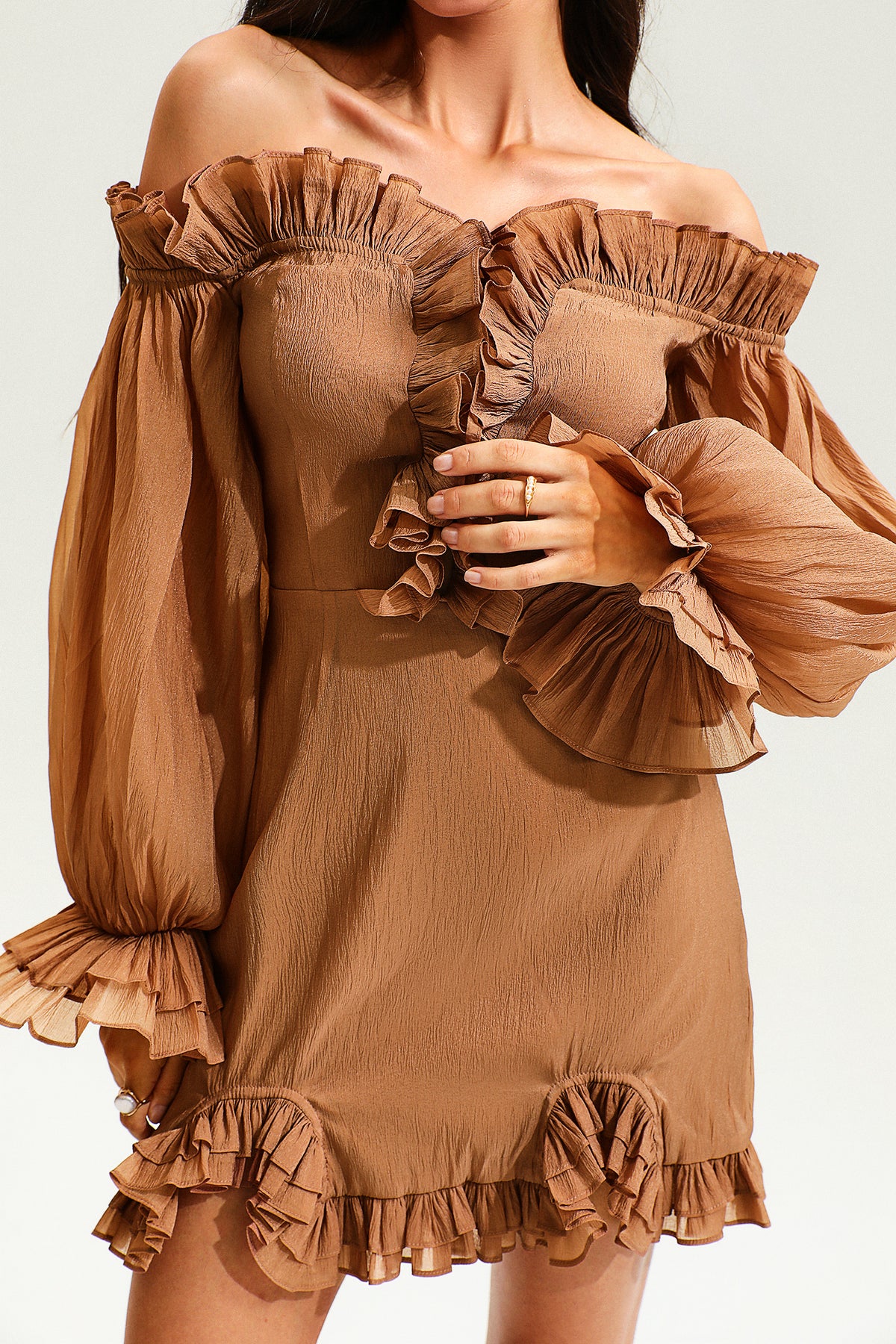 Off-Shoulder Ruffle Vacation Dress