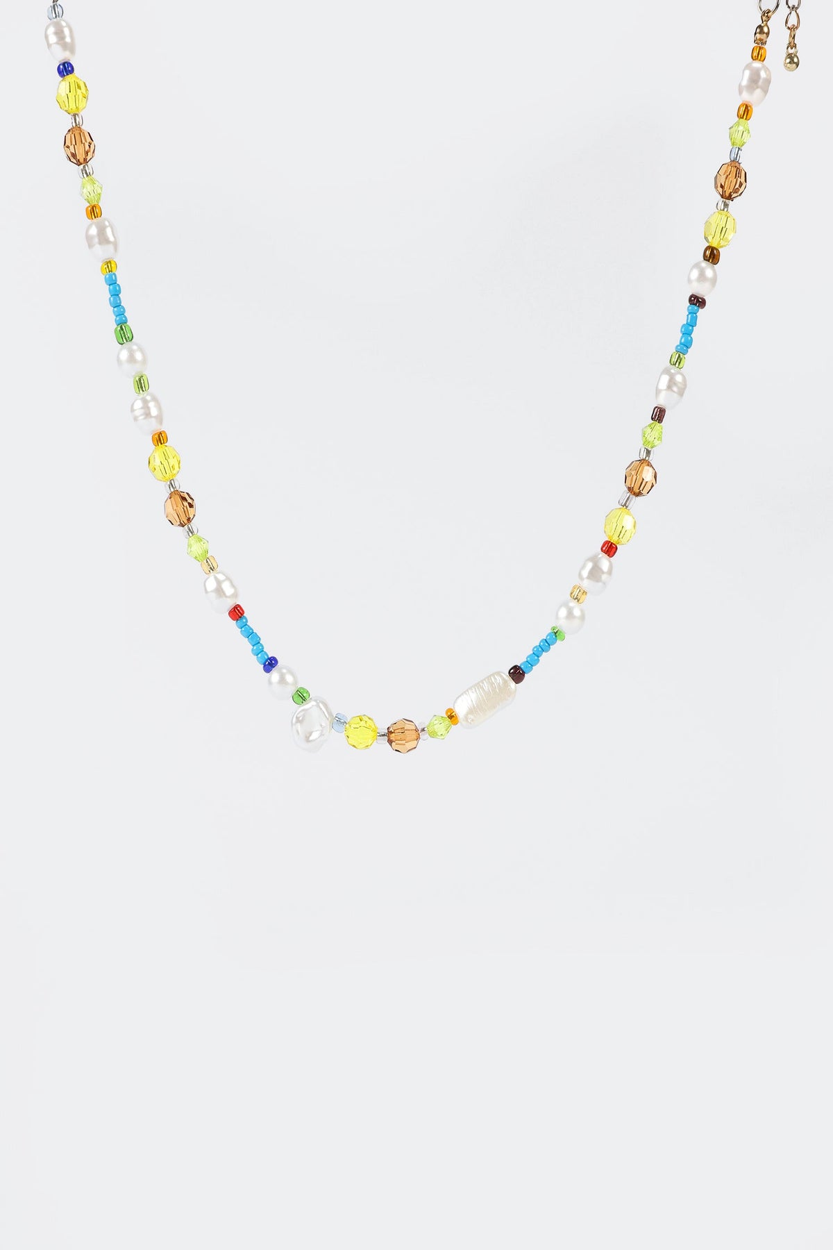 Faux Pearl Beaded Pendant Necklace