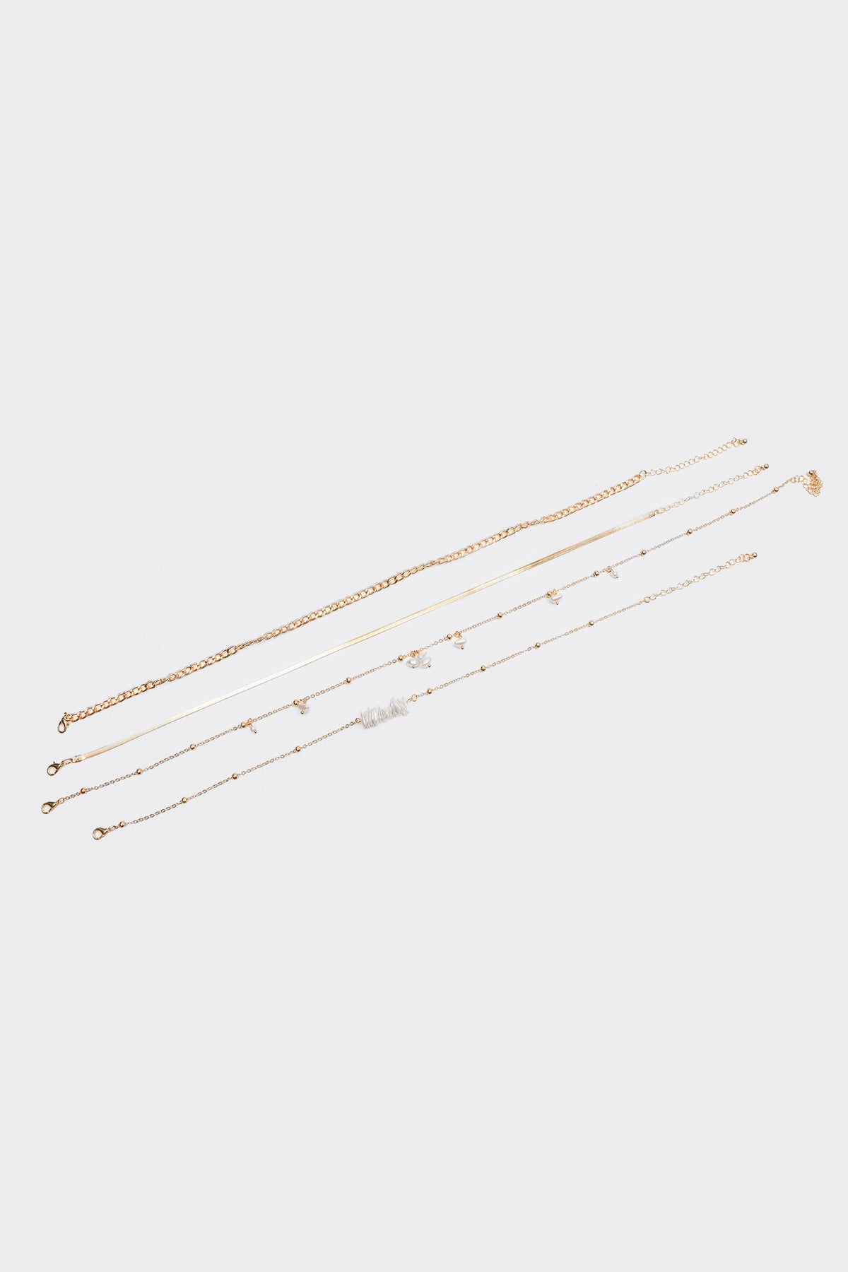 Faux Pearl Metal Multi-Layered Necklace