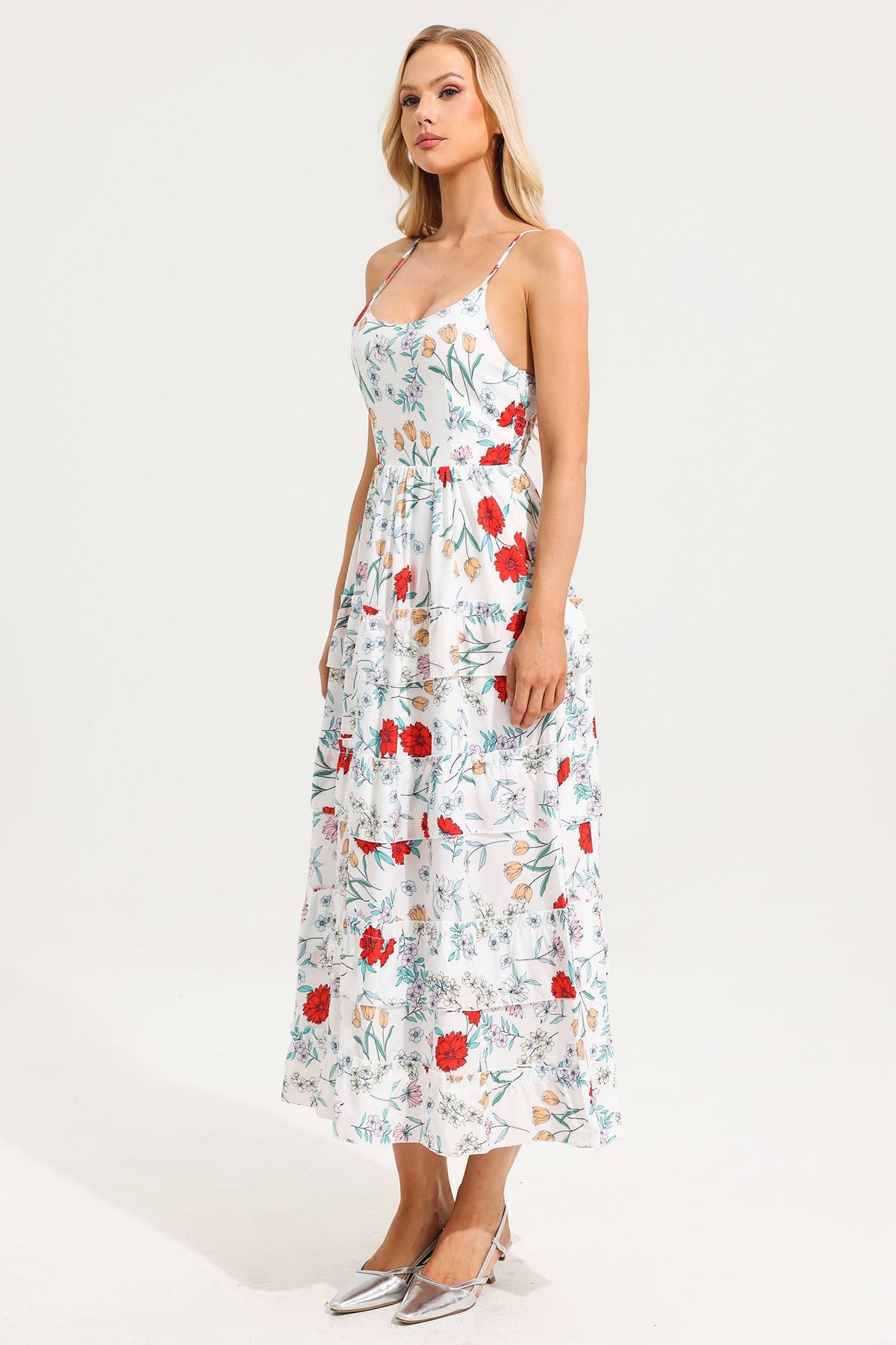 Floral Tiered Cami Maxi Dress