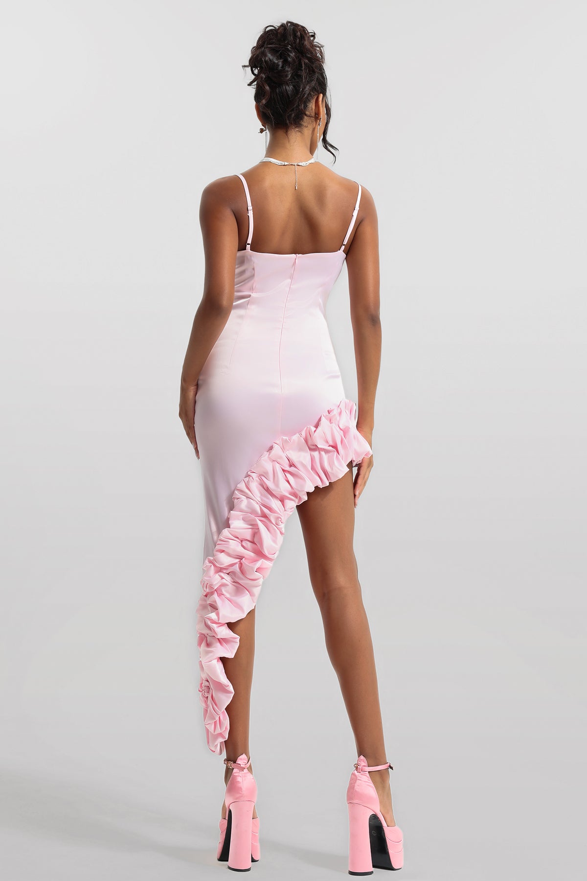 Solid Sleeveless Agaric Lace Midi Dress