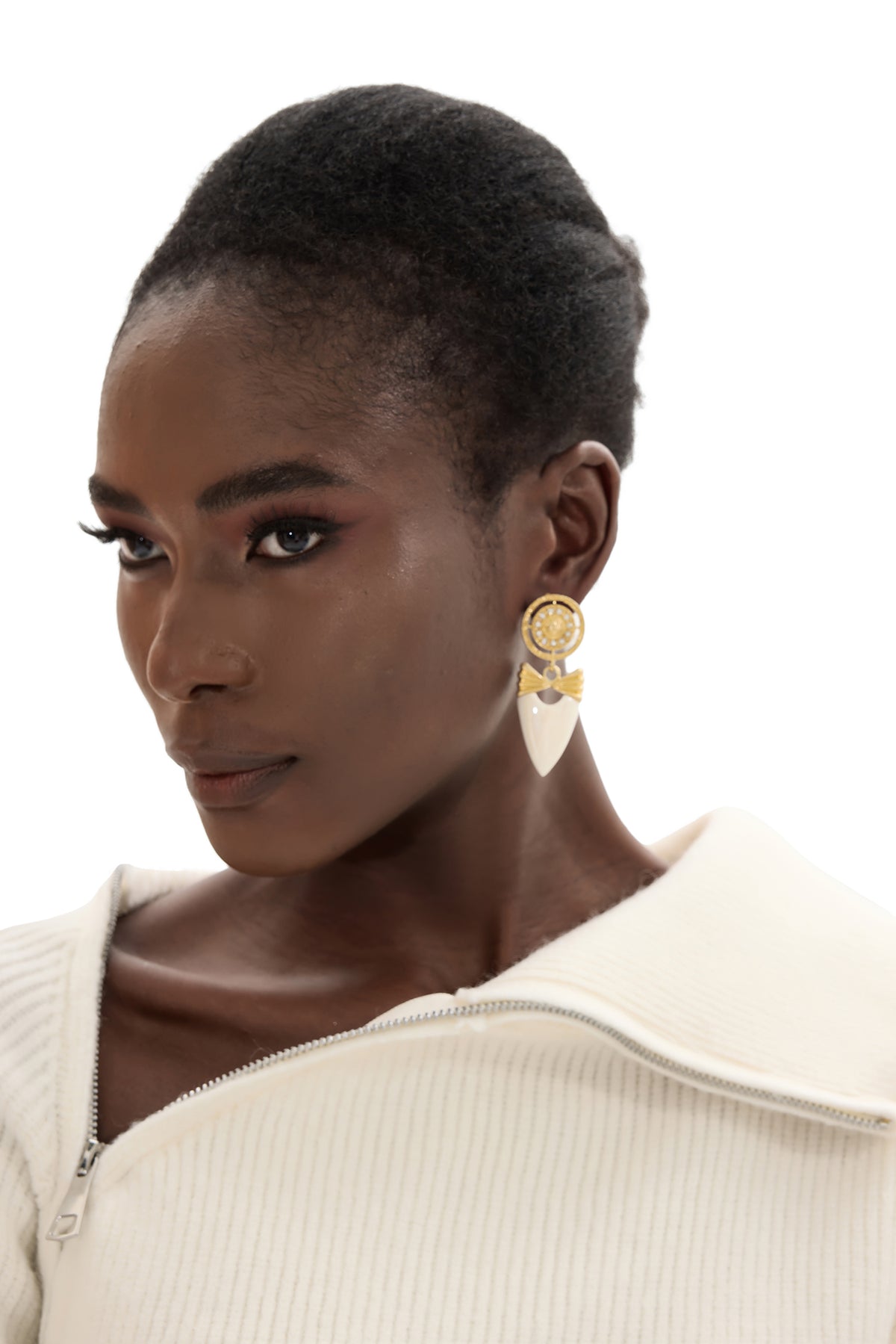 18K Gold Plated Heart Shape Drop Earrings