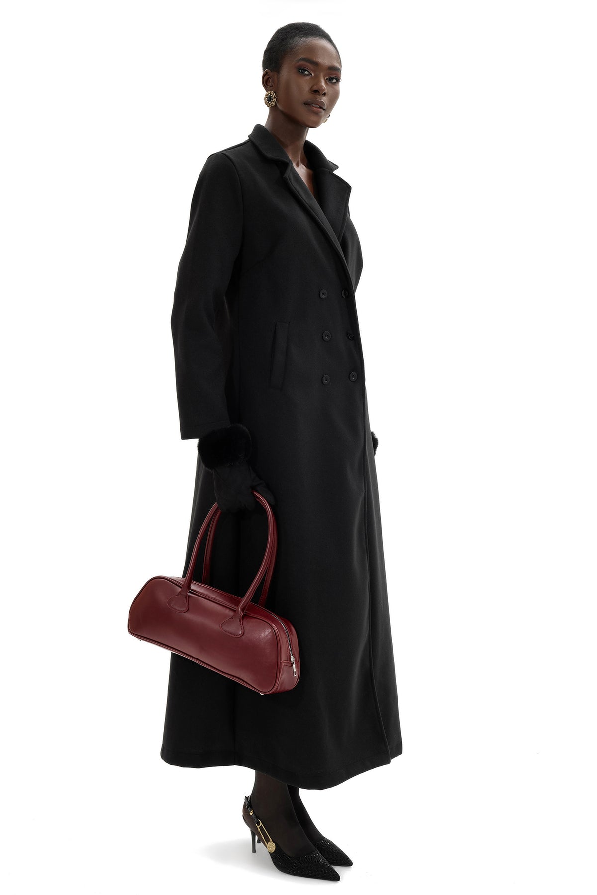 Solid Faux Leather Tote Clutches
