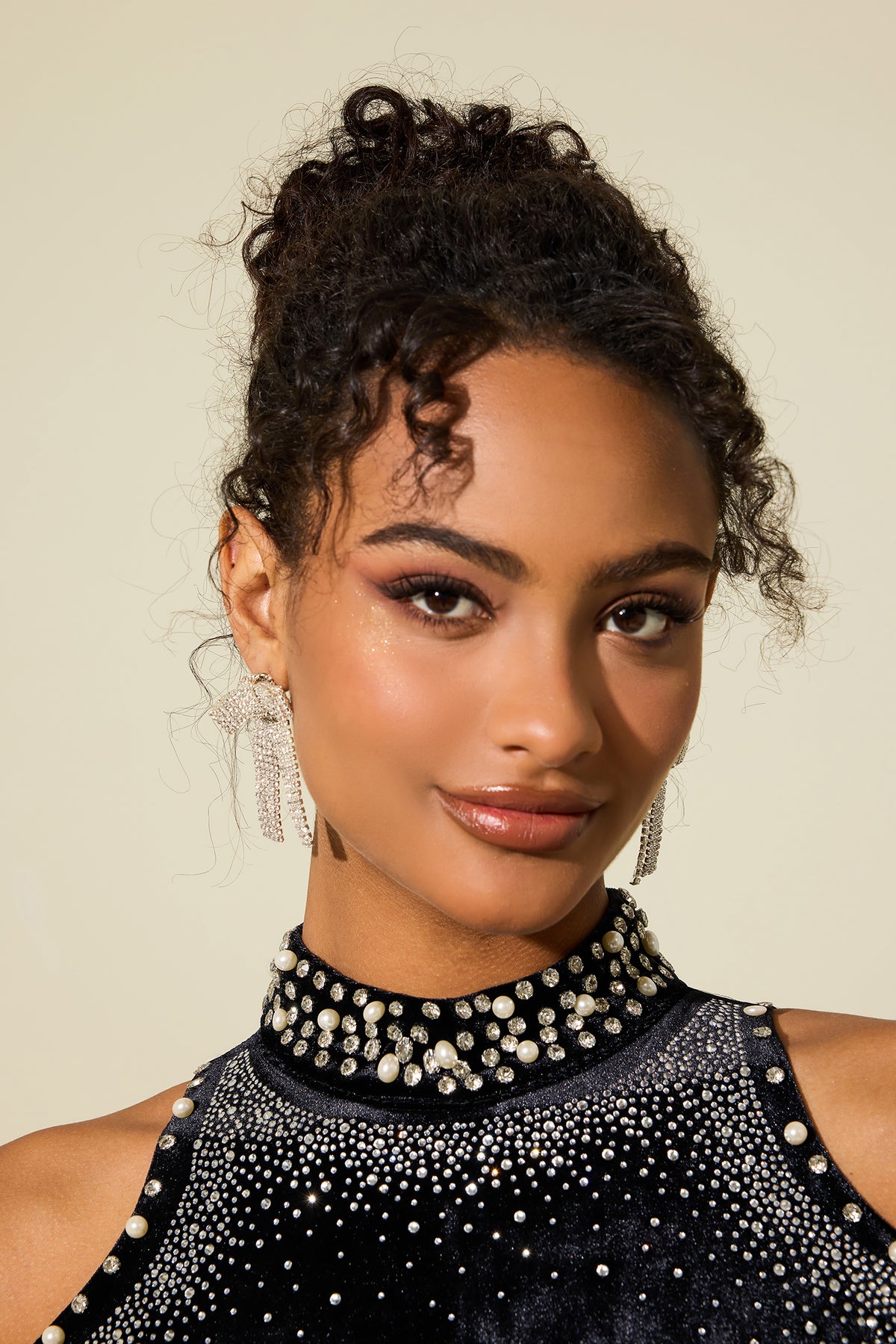 Rhinestone Bowknot Earrings