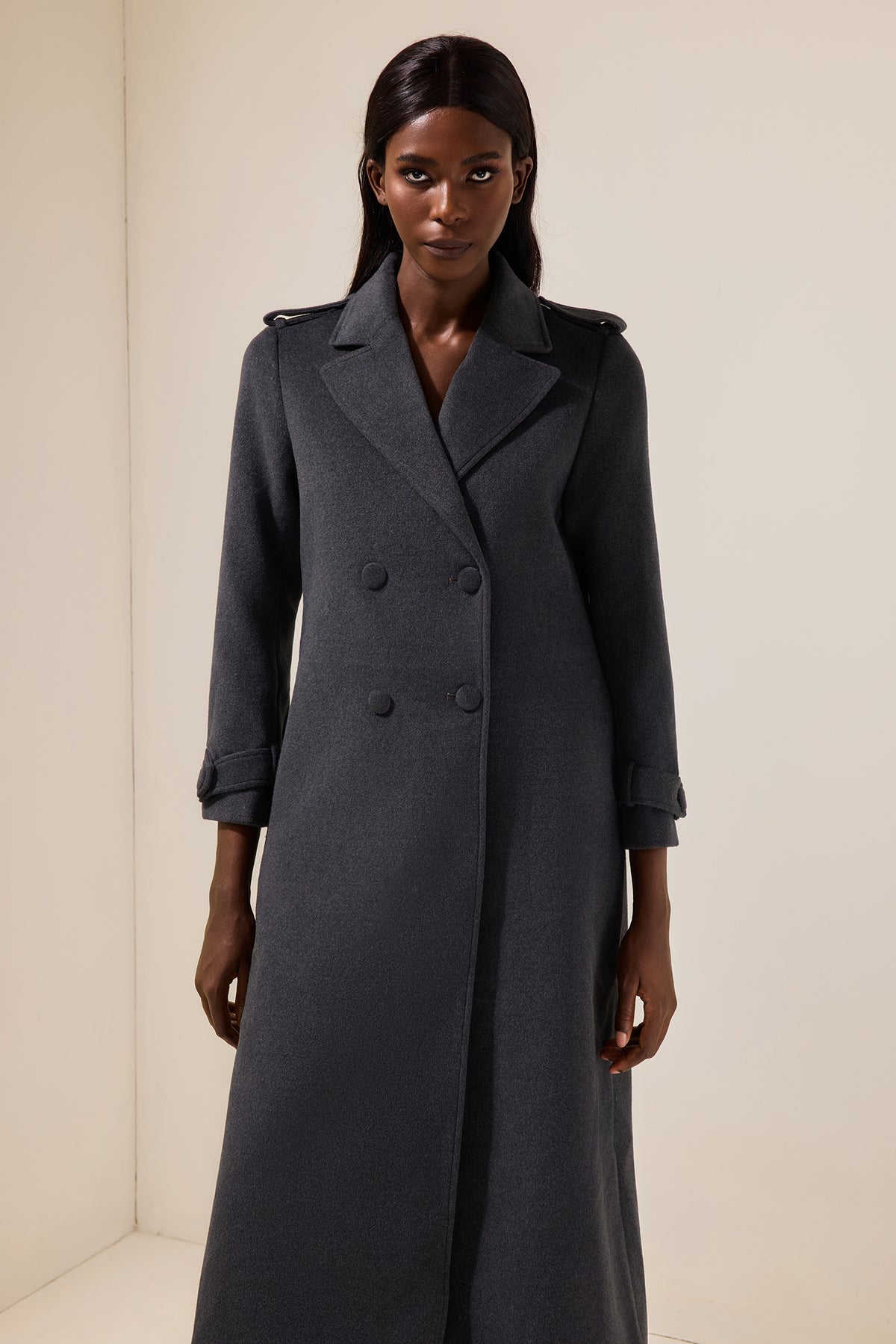 Woolen Bottom Flapped Neck Coat