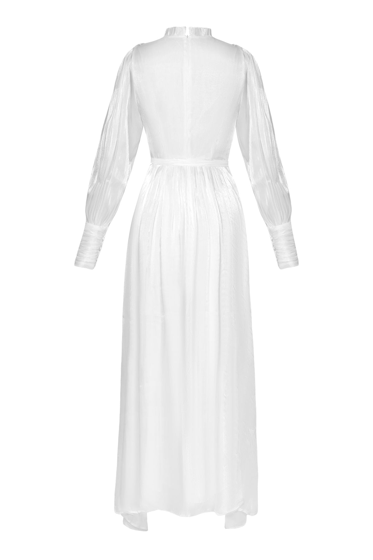 Satin Rivet Midi Dress With Belt