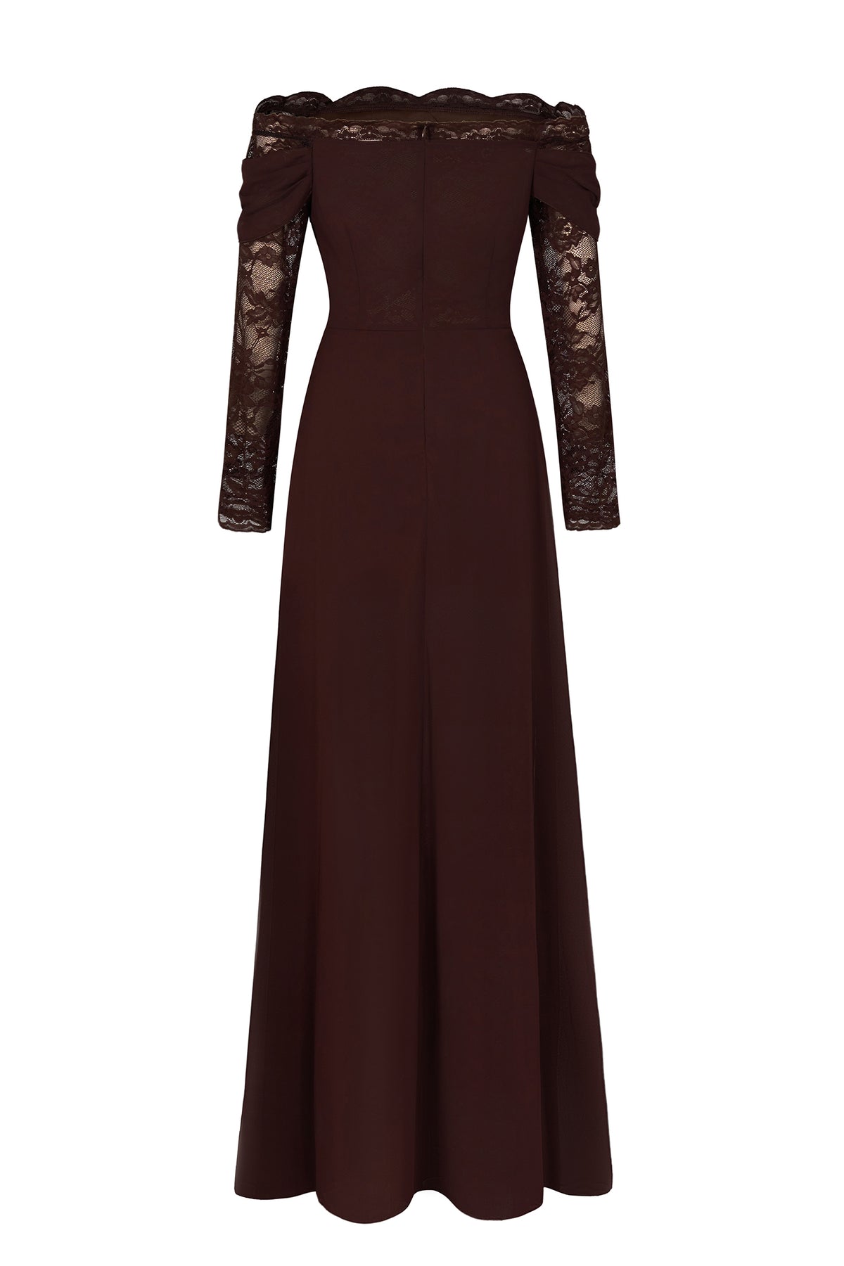 Lace Splicing Chiffon Off Shoulder Maxi Dress