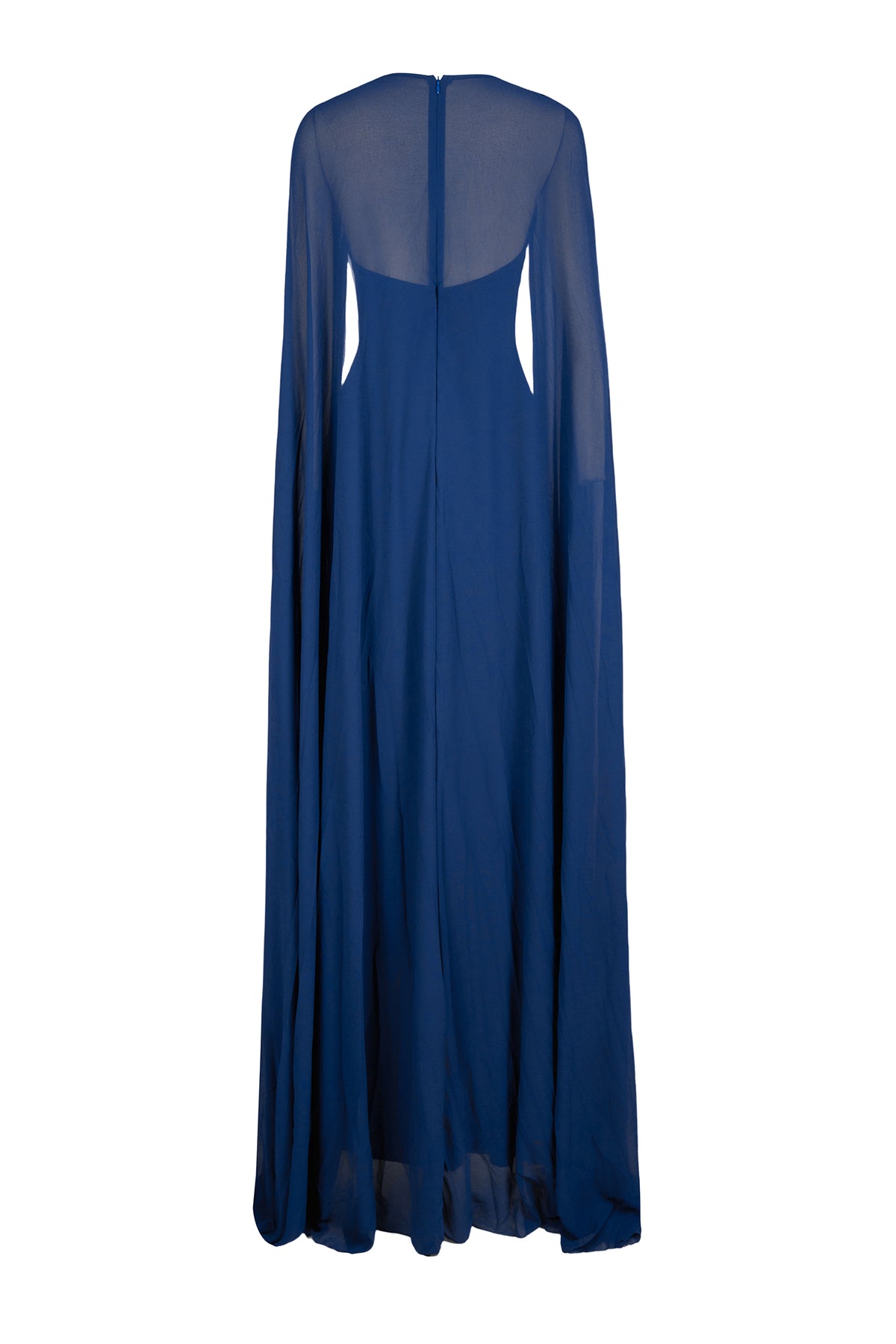 3D Flower Chiffon Cape Maxi Dress