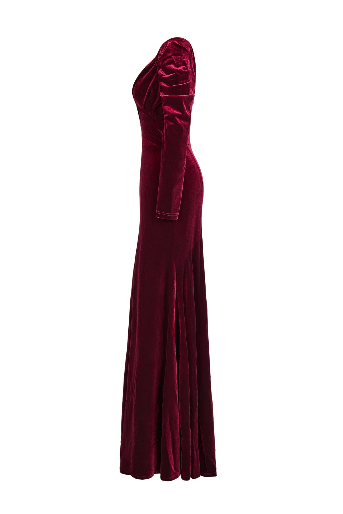 Velvet Solid Off-Shoulder Maxi Dress
