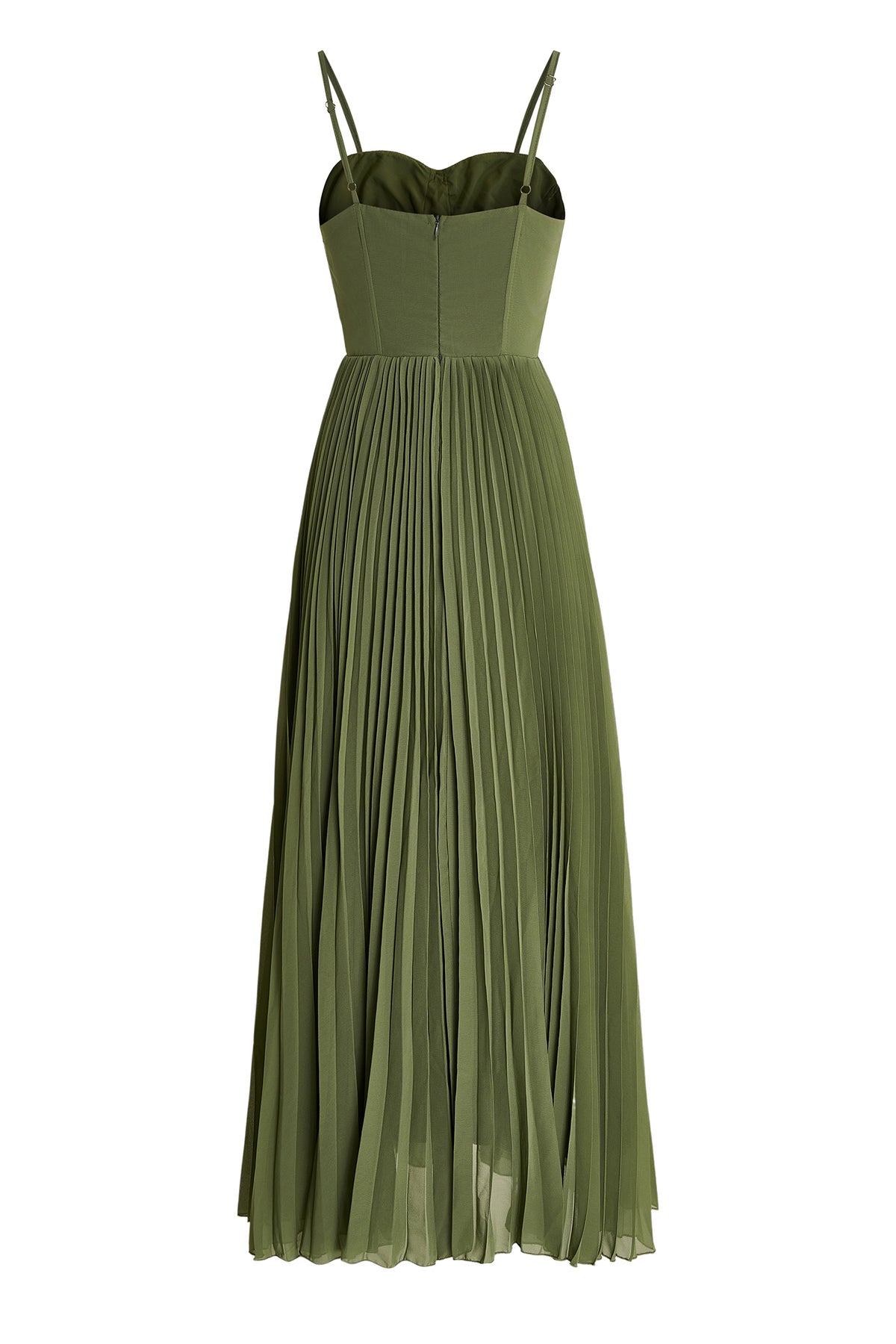 Solid Pleated Slip Midi Dress