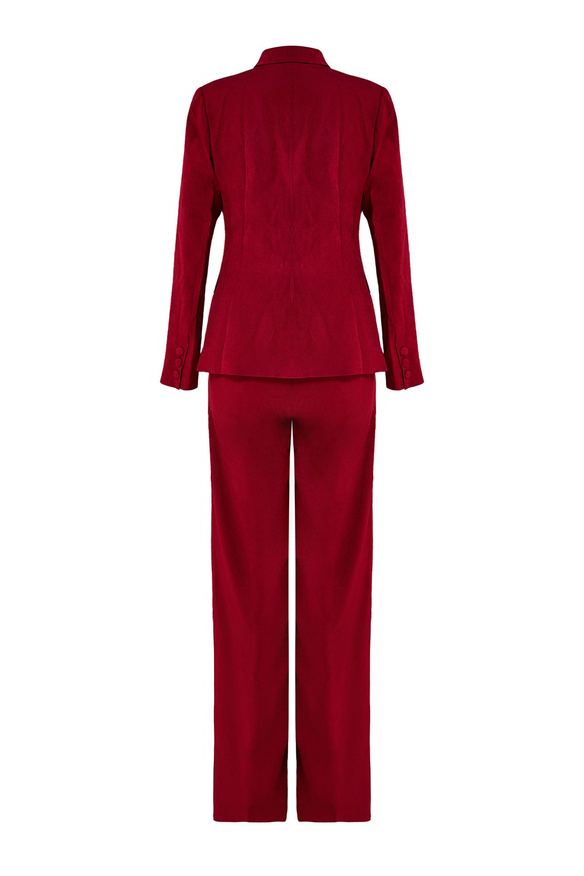 Ribbon Flapped Blazer & High Waist Pants Set