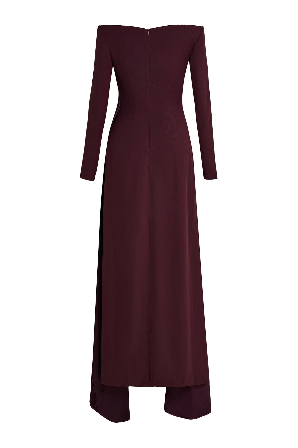 Satin Splicing Off-Shoulder Maxi Dress