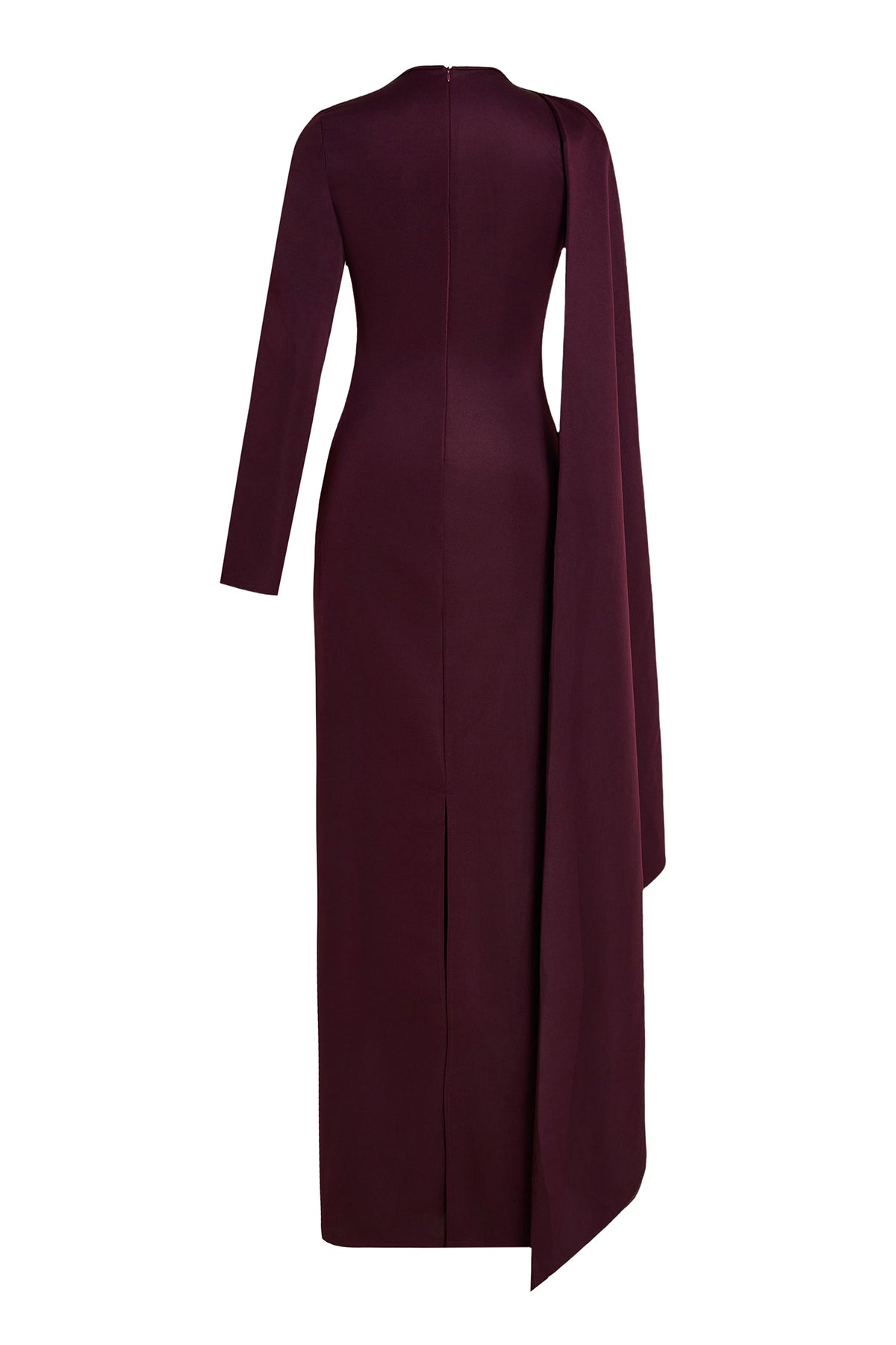 Solid One Sleeve Cape Sleeve Maxi Dress