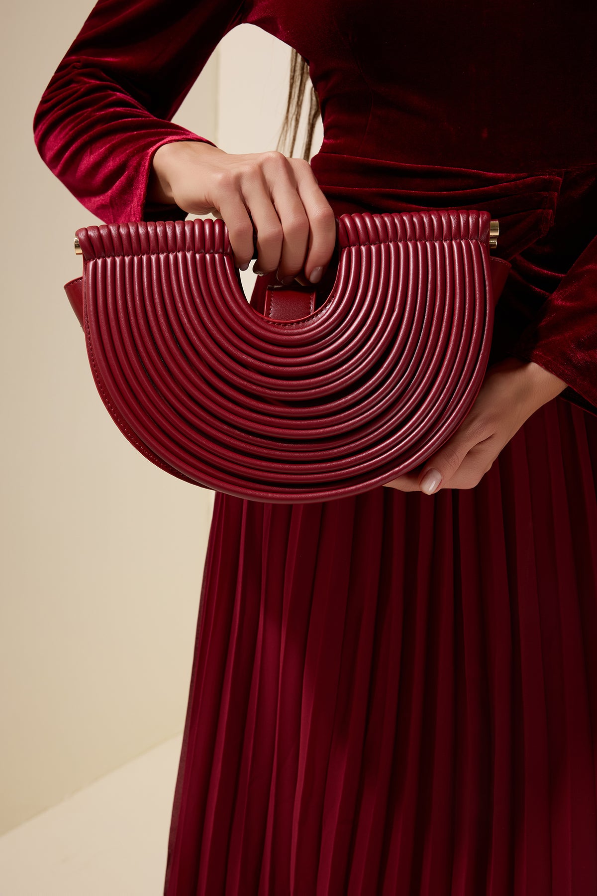 PU Semi-Circular Woven Bag