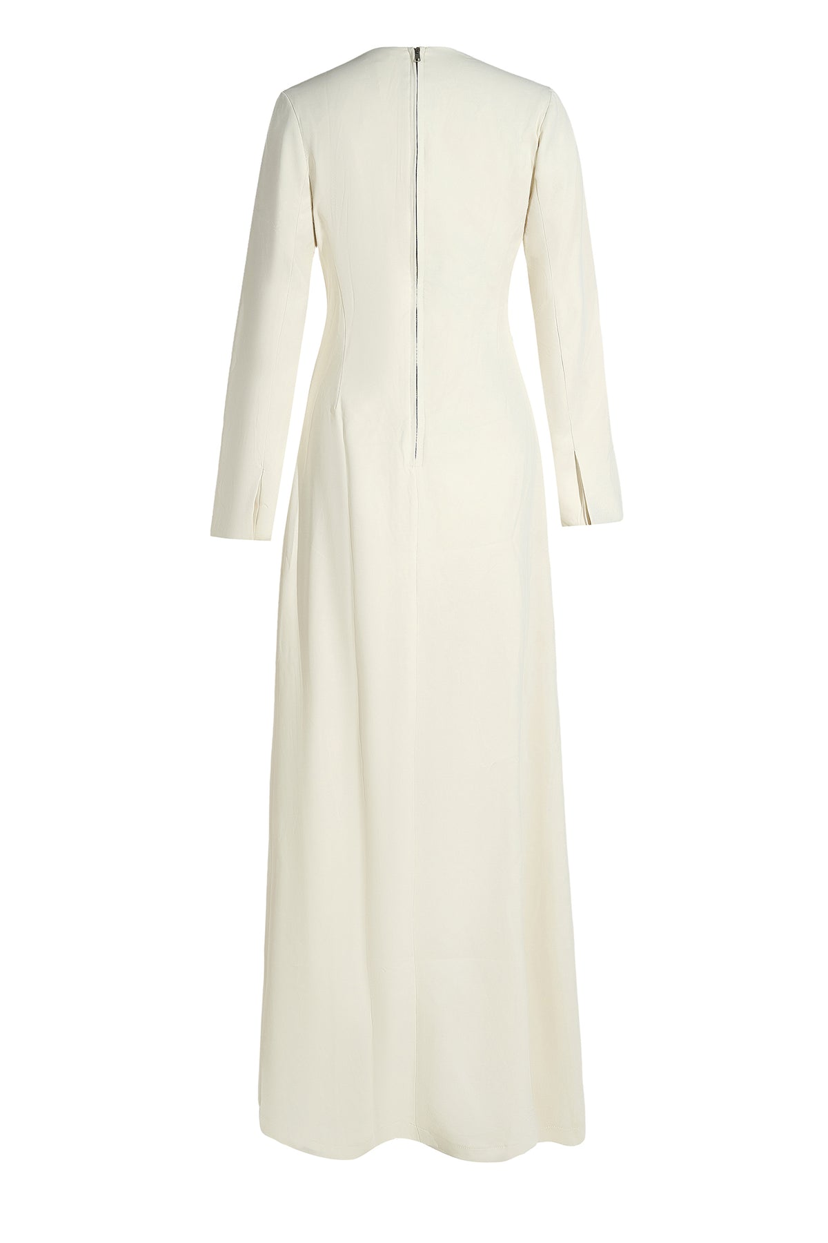 Solid Long Sleeve Split Maxi Dress
