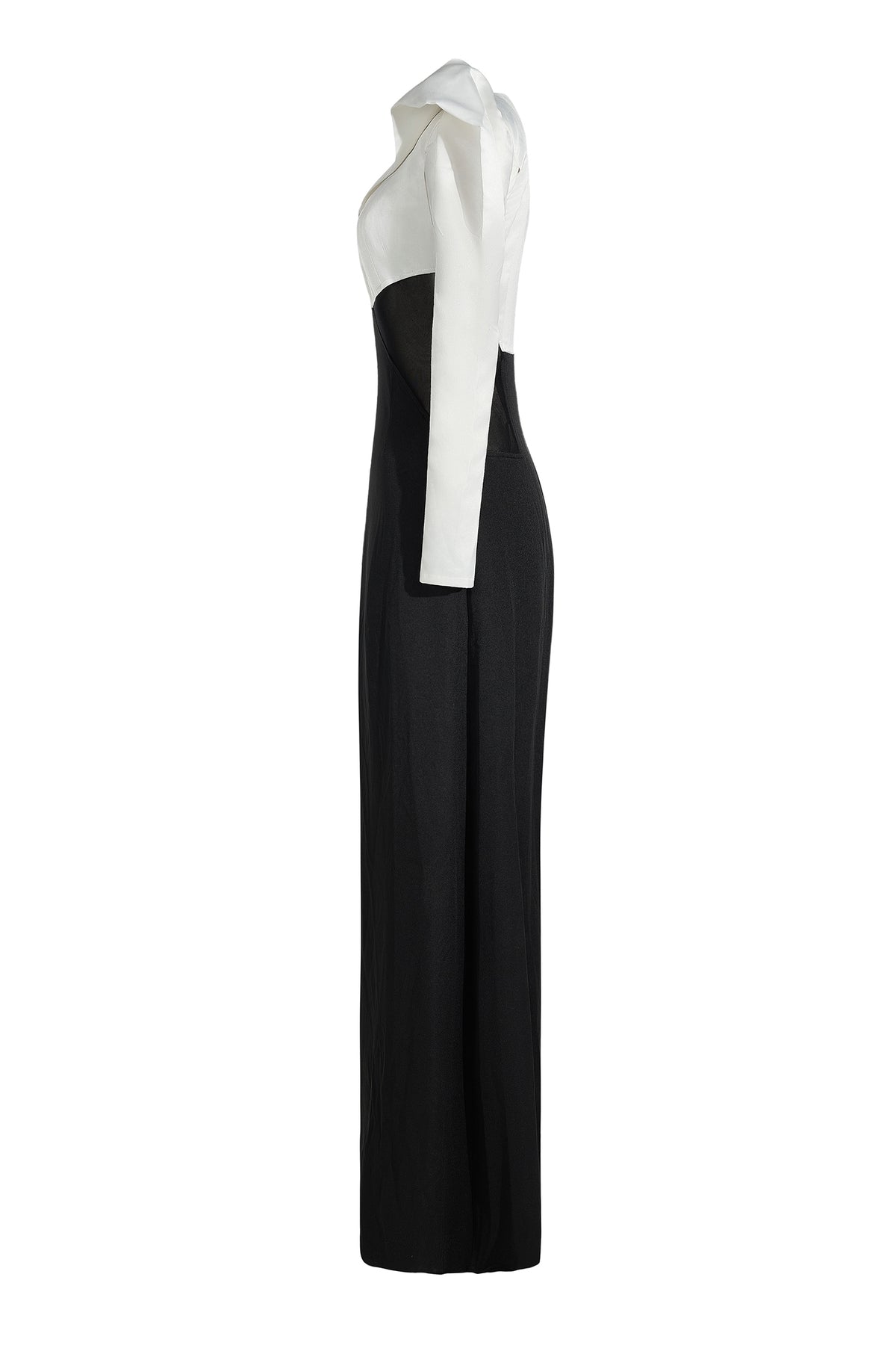 Contrast Color Long Sleeve Maxi Dress
