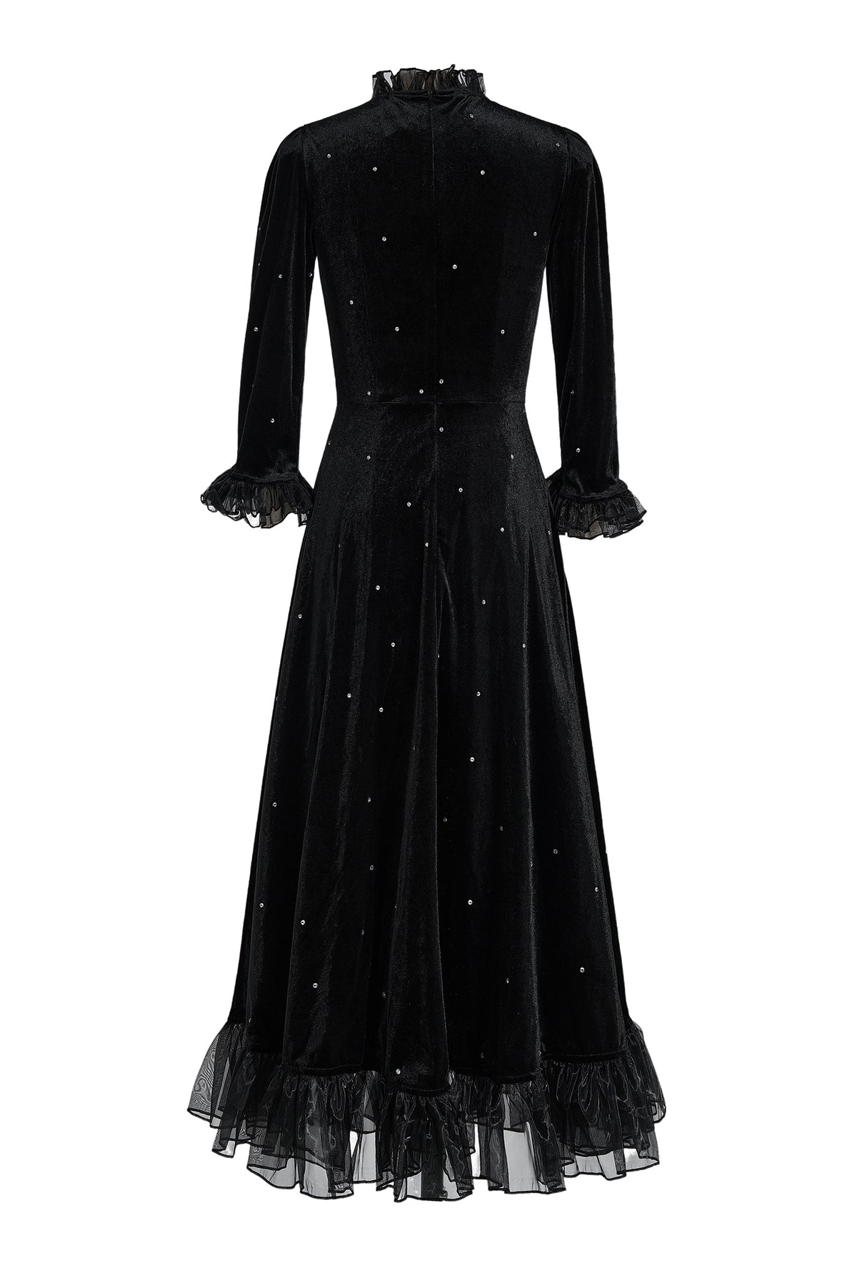 Velvet Mid Sleeve Maxi Dress