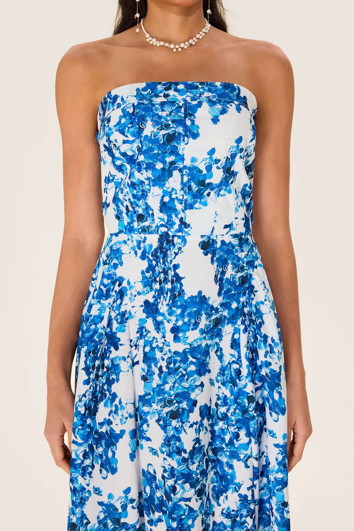 Floral Off-Shoulder Sleeveless Midi Dress