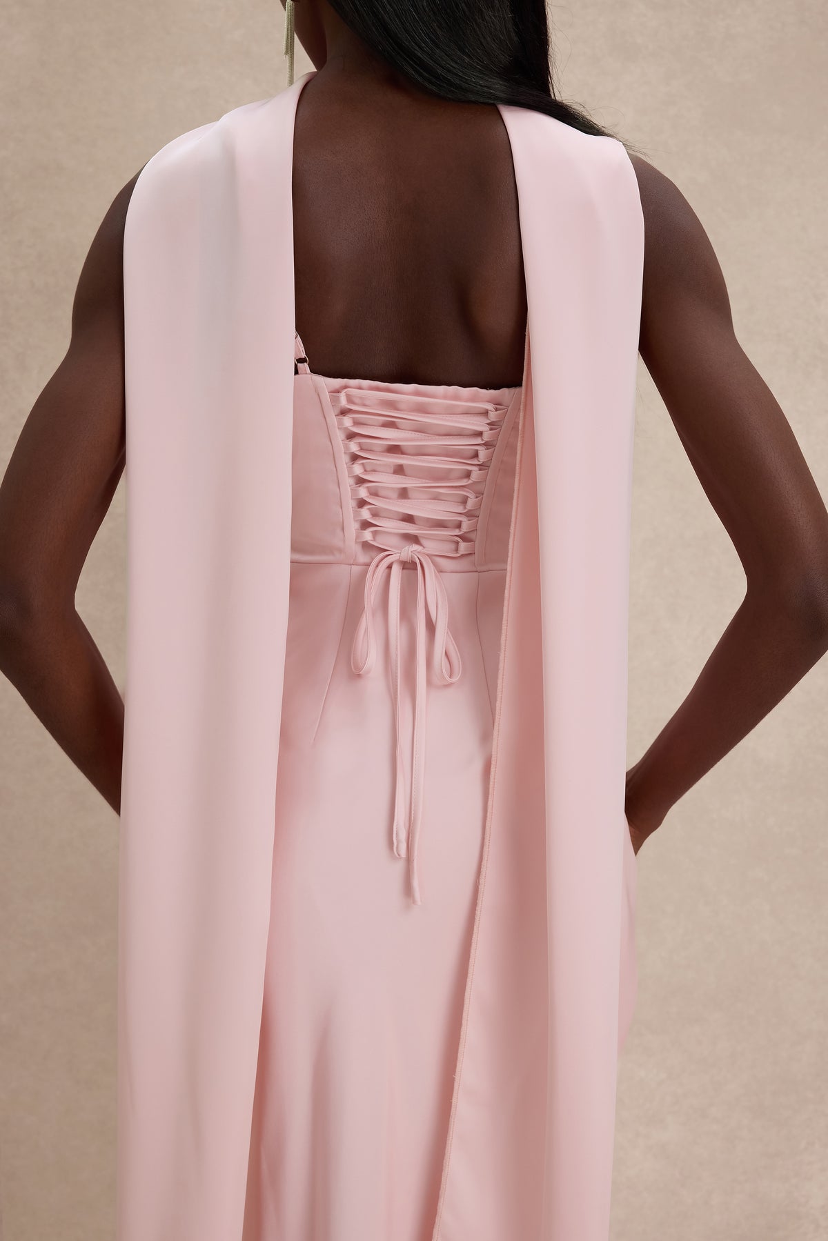 Satin Solid Ruched Maxi Dress