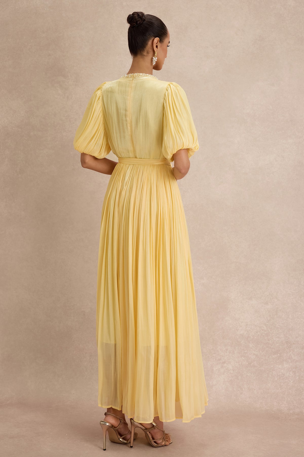 3D Flower Nail Bead Embroidery Maxi Dress