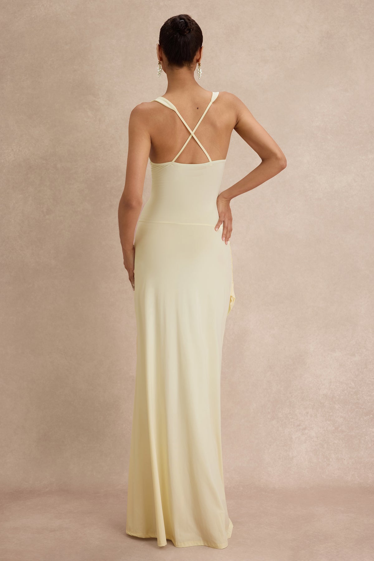 Solid Gathering Slip Maxi Dress