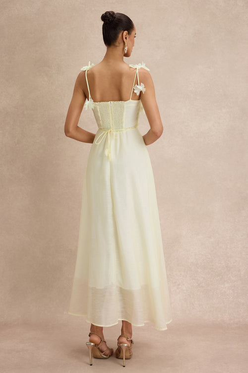 3D Flower Rhinestone Rivets Slip Midi Dress