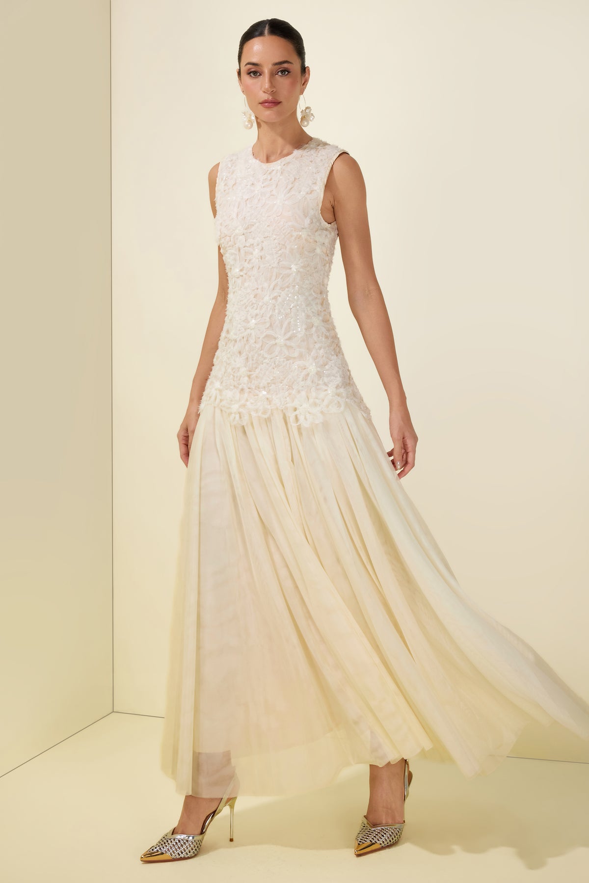 Sequin Round Neck Sleeveless Midi Dress