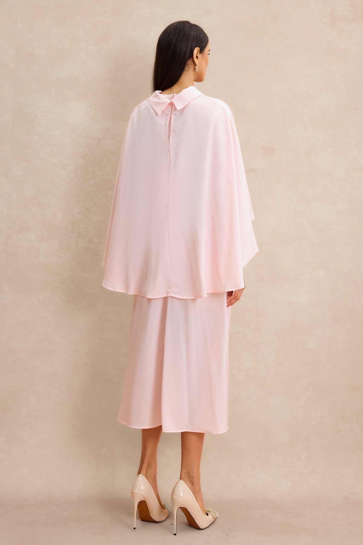 Cape Sleeve Top & Midi Dress