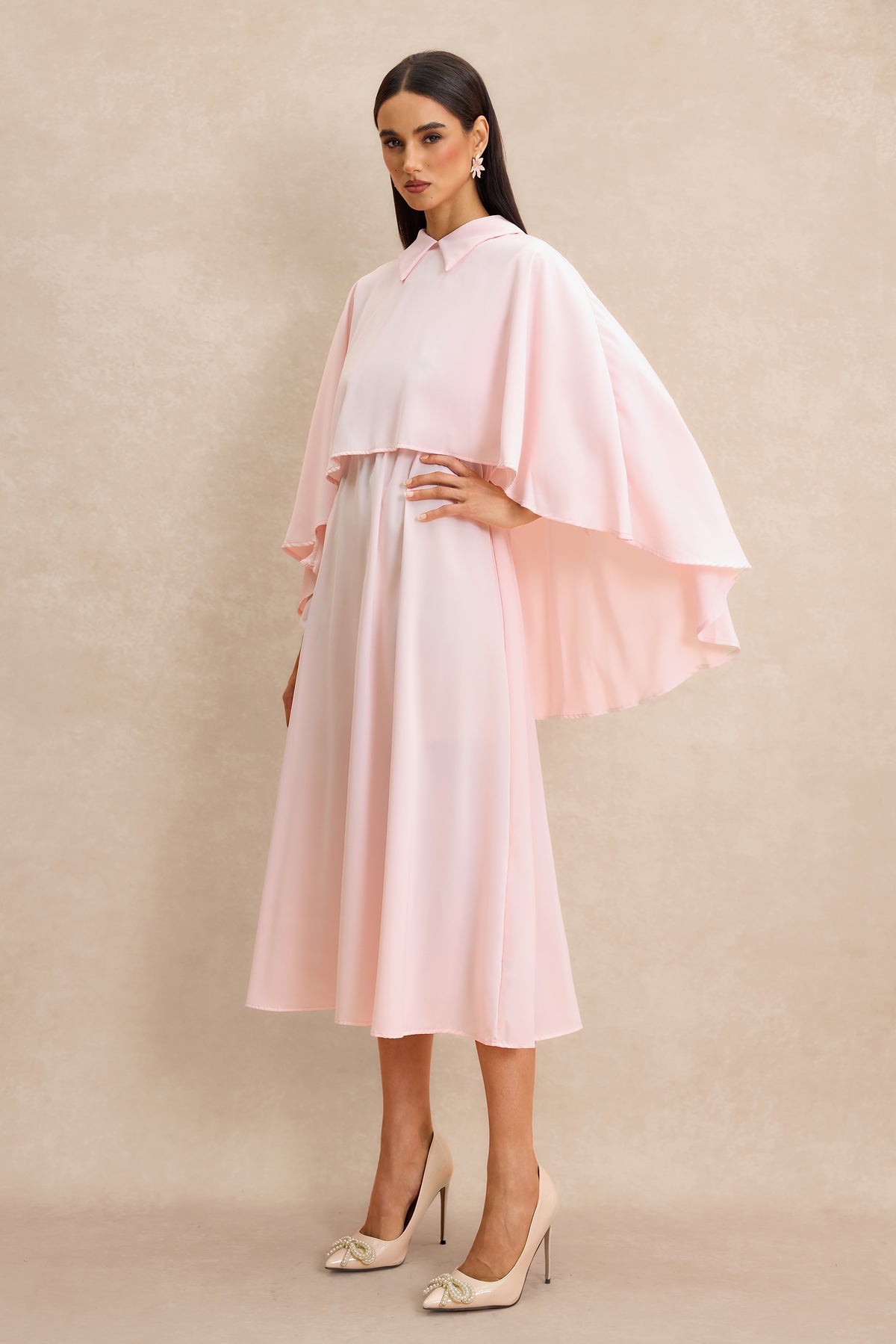 Cape Sleeve Top & Midi Dress