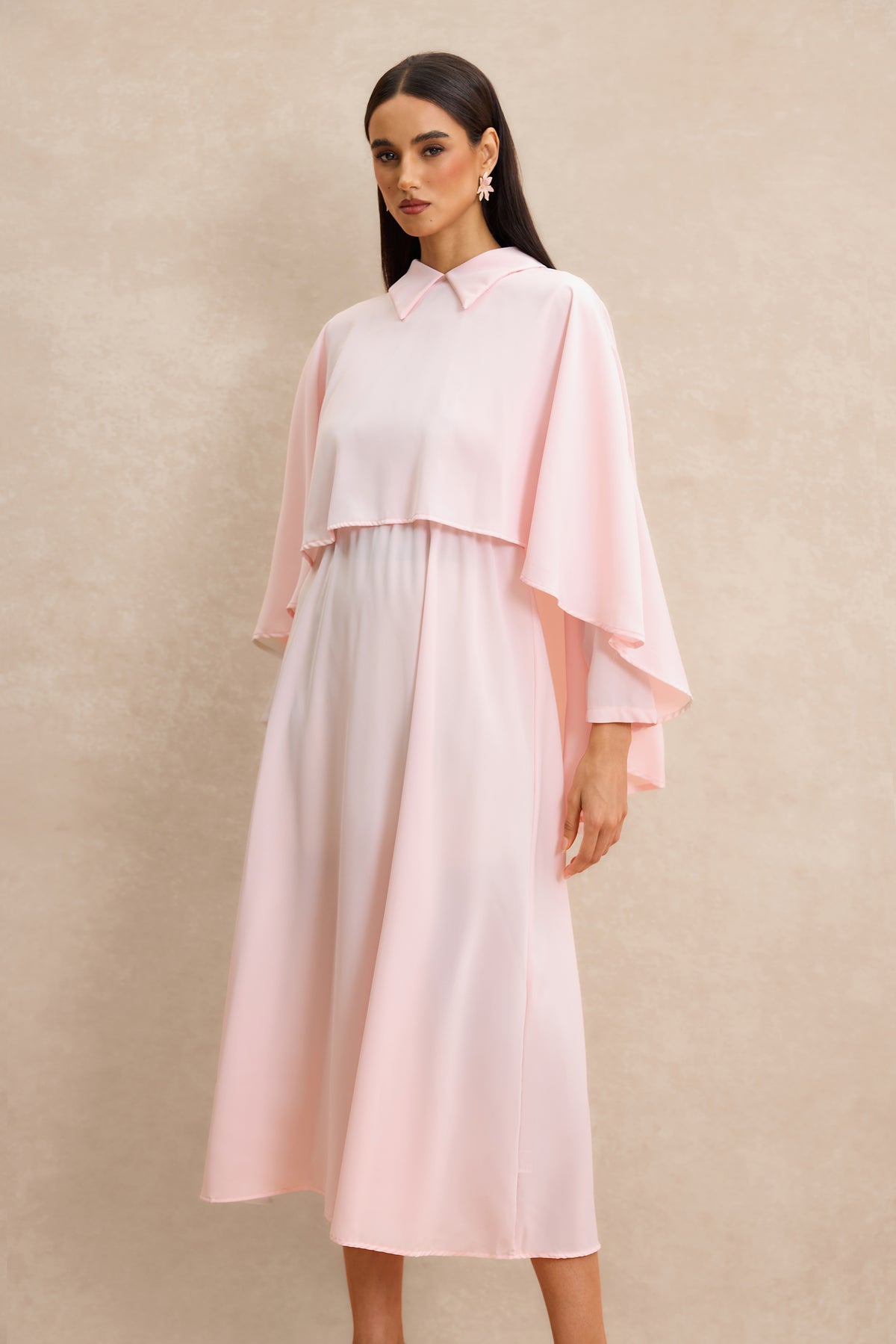 Cape Sleeve Top & Midi Dress