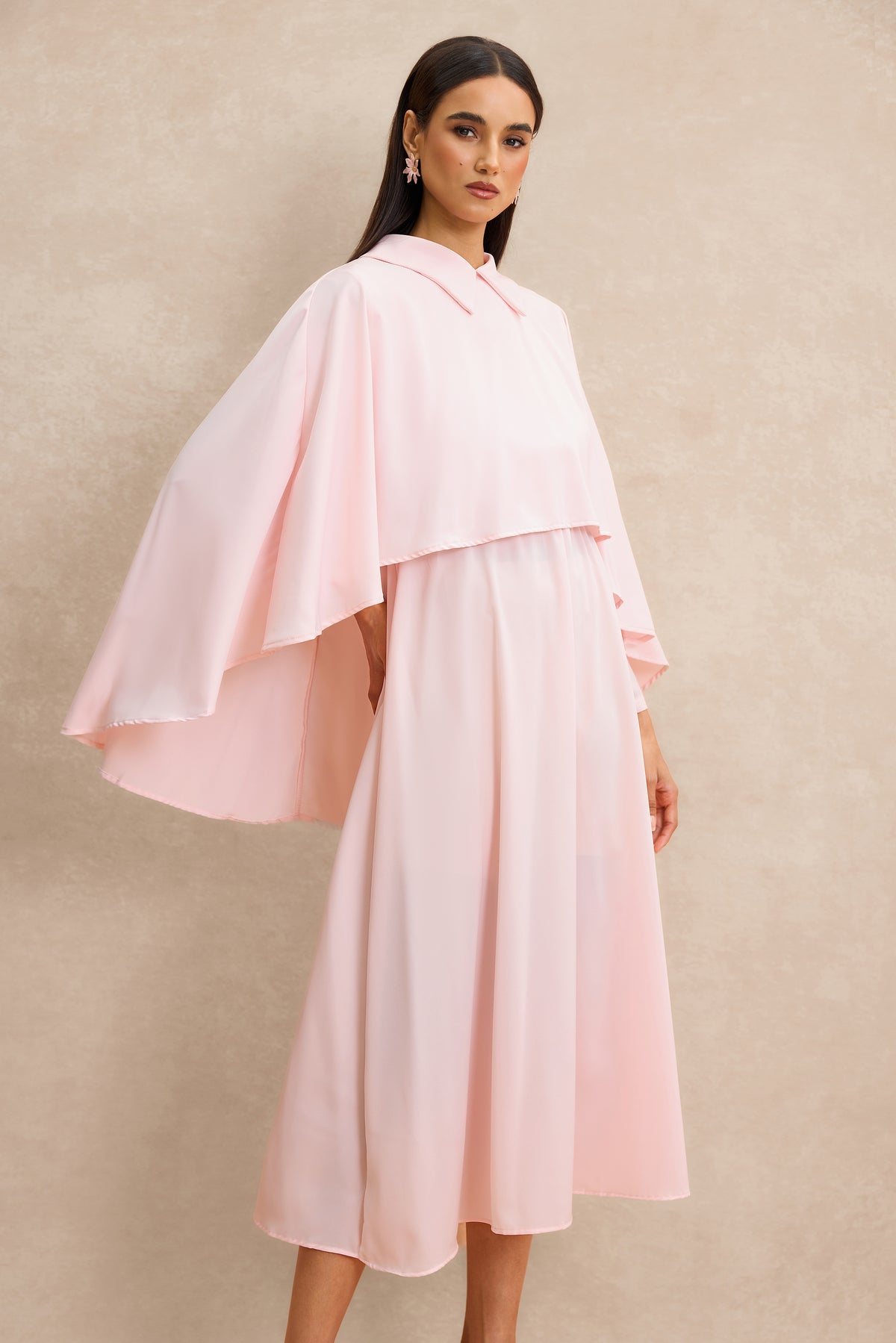 Cape Sleeve Top & Midi Dress