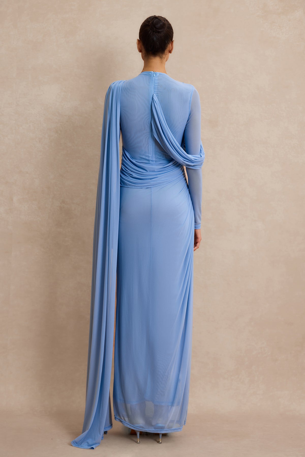 Solid Gathering Bodycon Maxi Dress