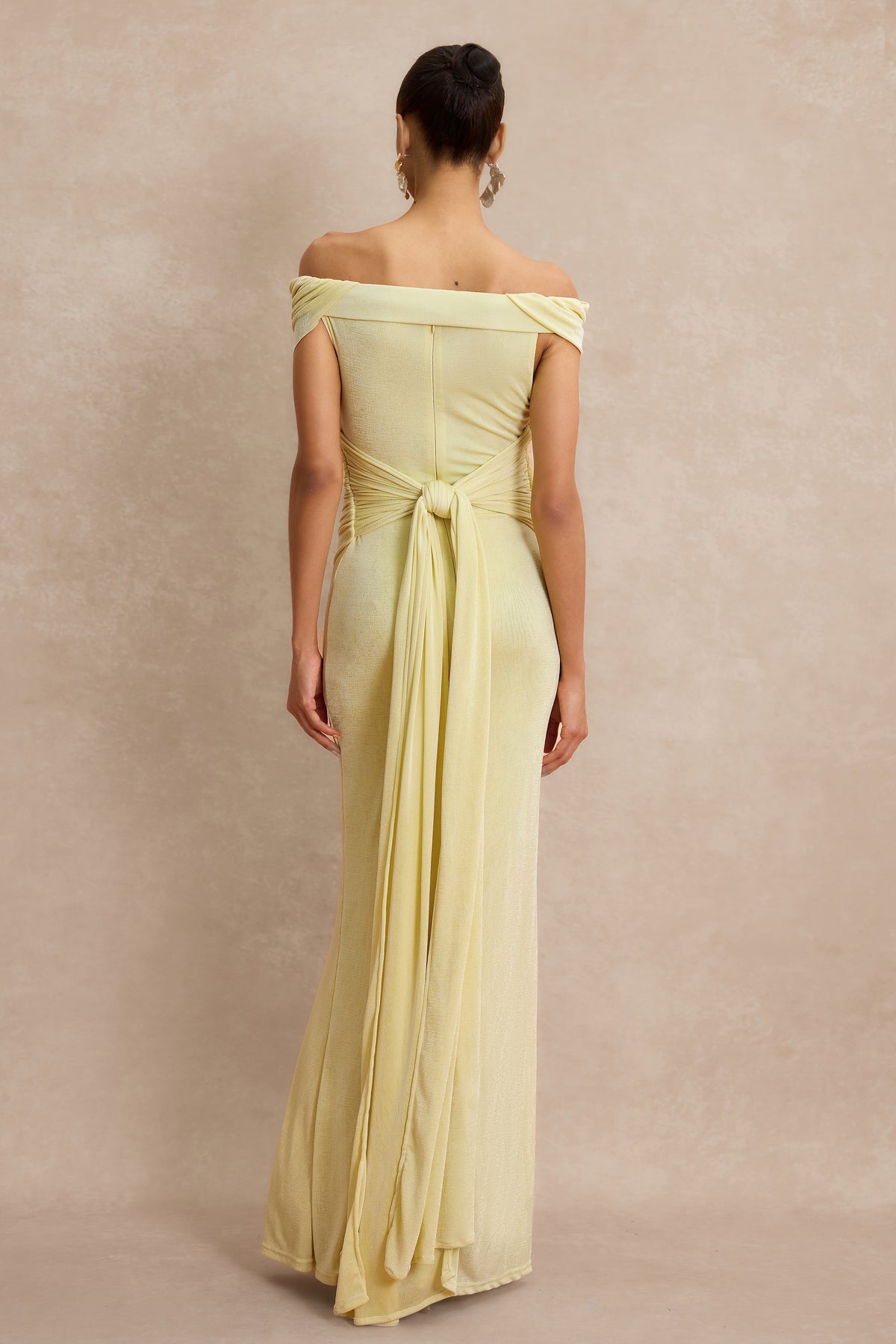 Off Shoulder Ruched Maxi Dress