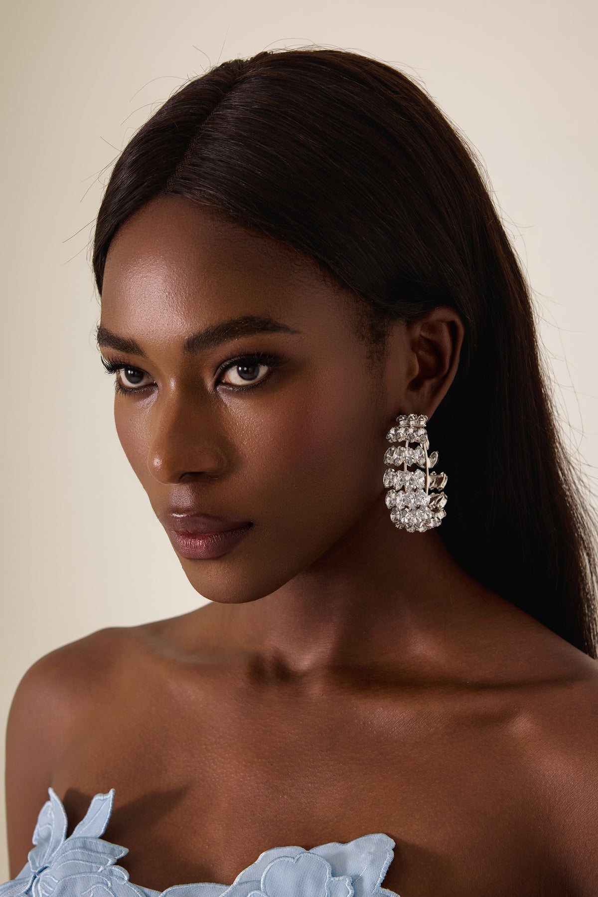 Geometric Circular Rhinestone Earrings