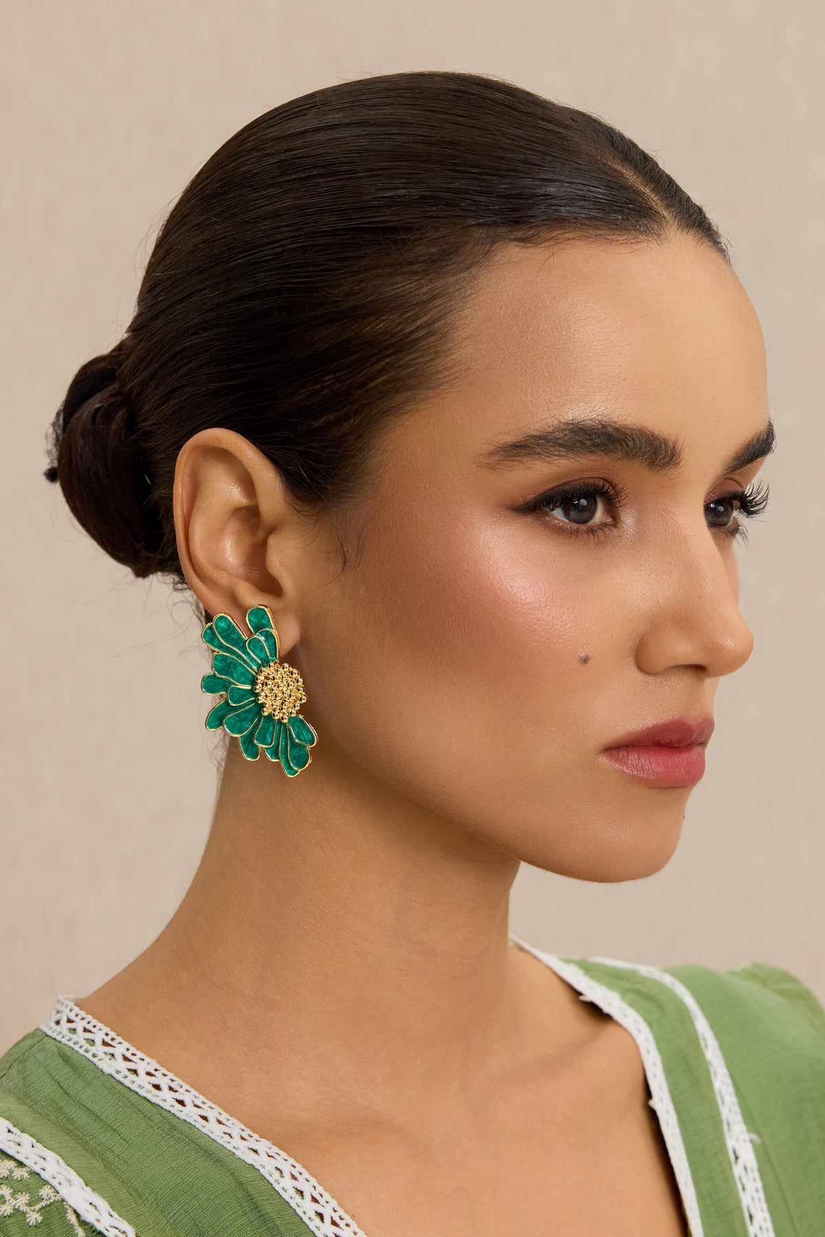 Vintage Flower Petal Stud Earrings