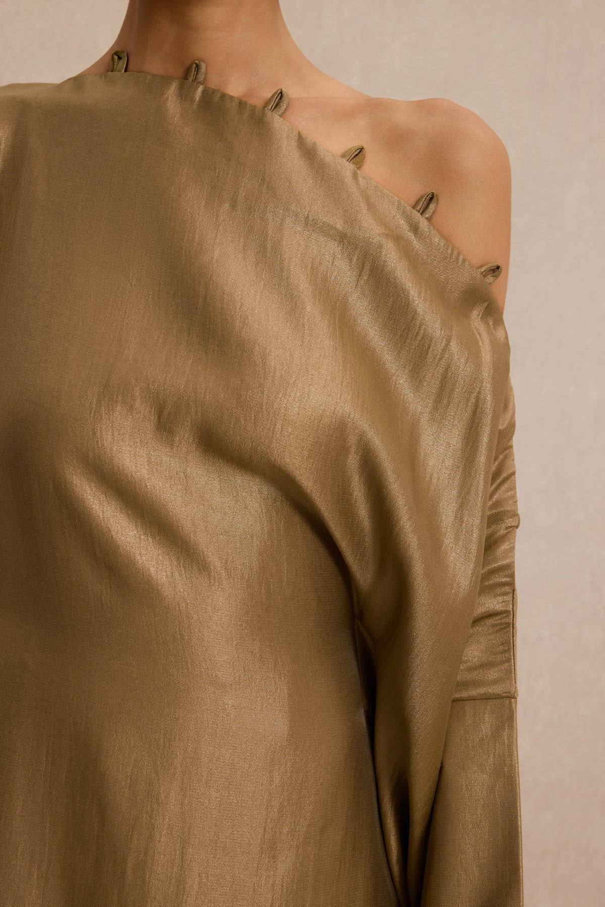 Button Decorations Long Sleeve Maxi Dress