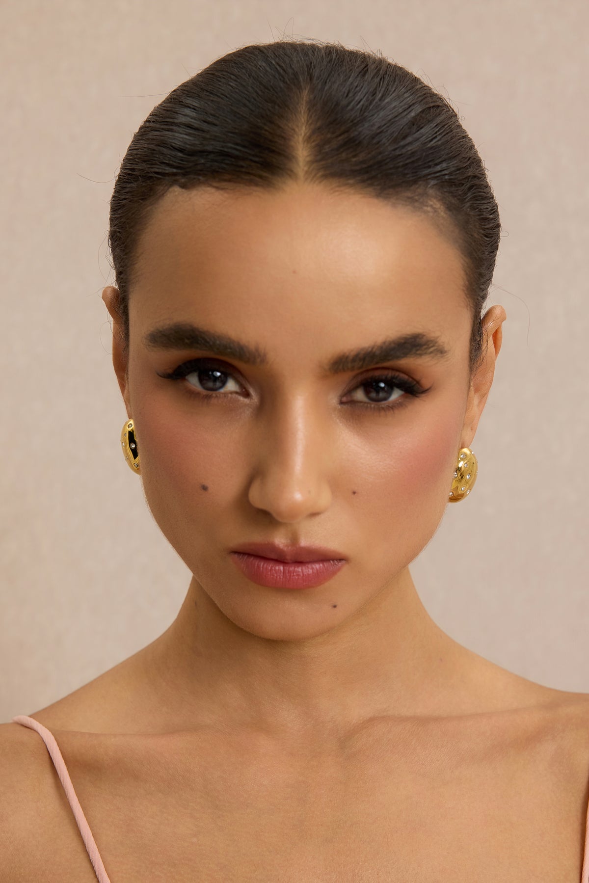 Faux Diamond Oval Stud Earrings