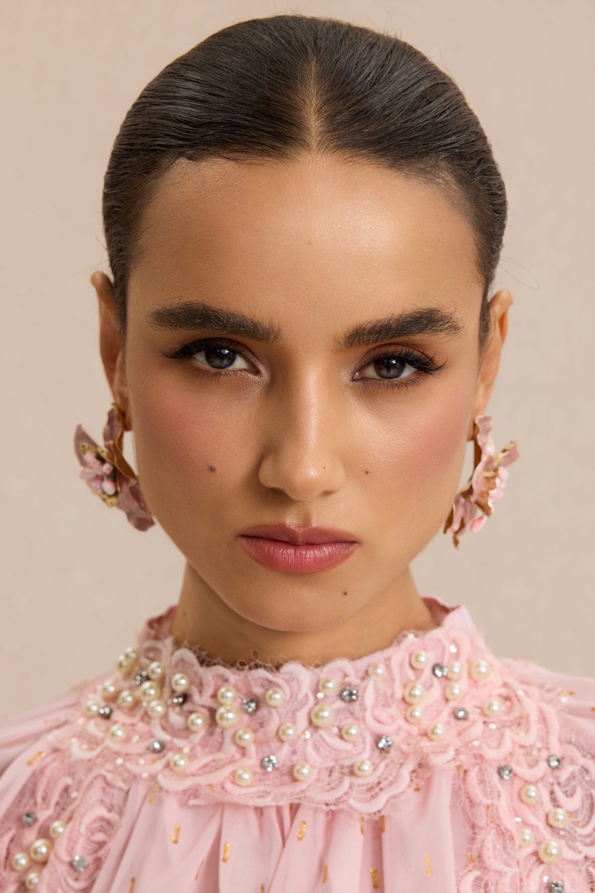 Vintage 3D Flower Statement Stud Earrings