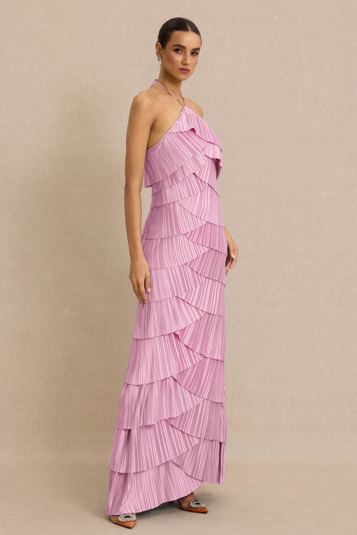 Sleeveless Backless Halter Neck Maxi Dress