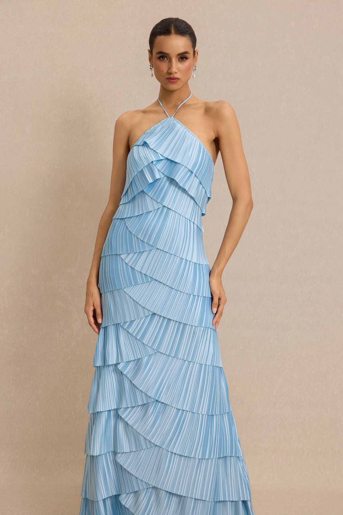 Sleeveless Backless Halter Neck Maxi Dress