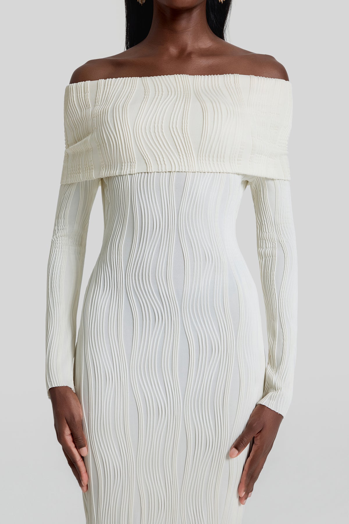 Jersey Off Shoulder Bodycon Maxi Dress