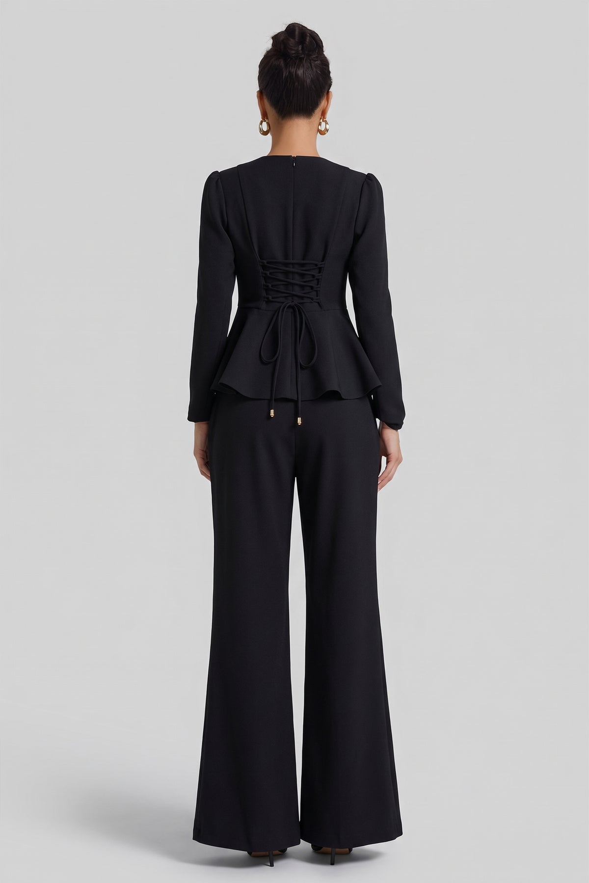 3D Flower Beaded Top & High Waist Pants Set