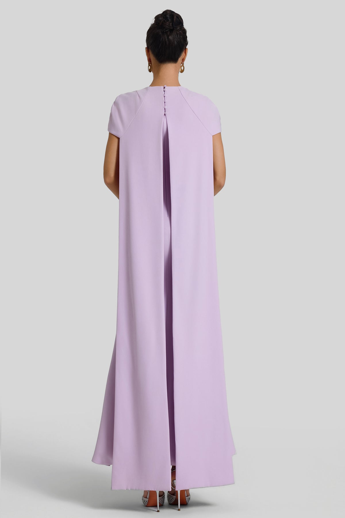 Capelet Sleeve Cape Gown Maxi Dress