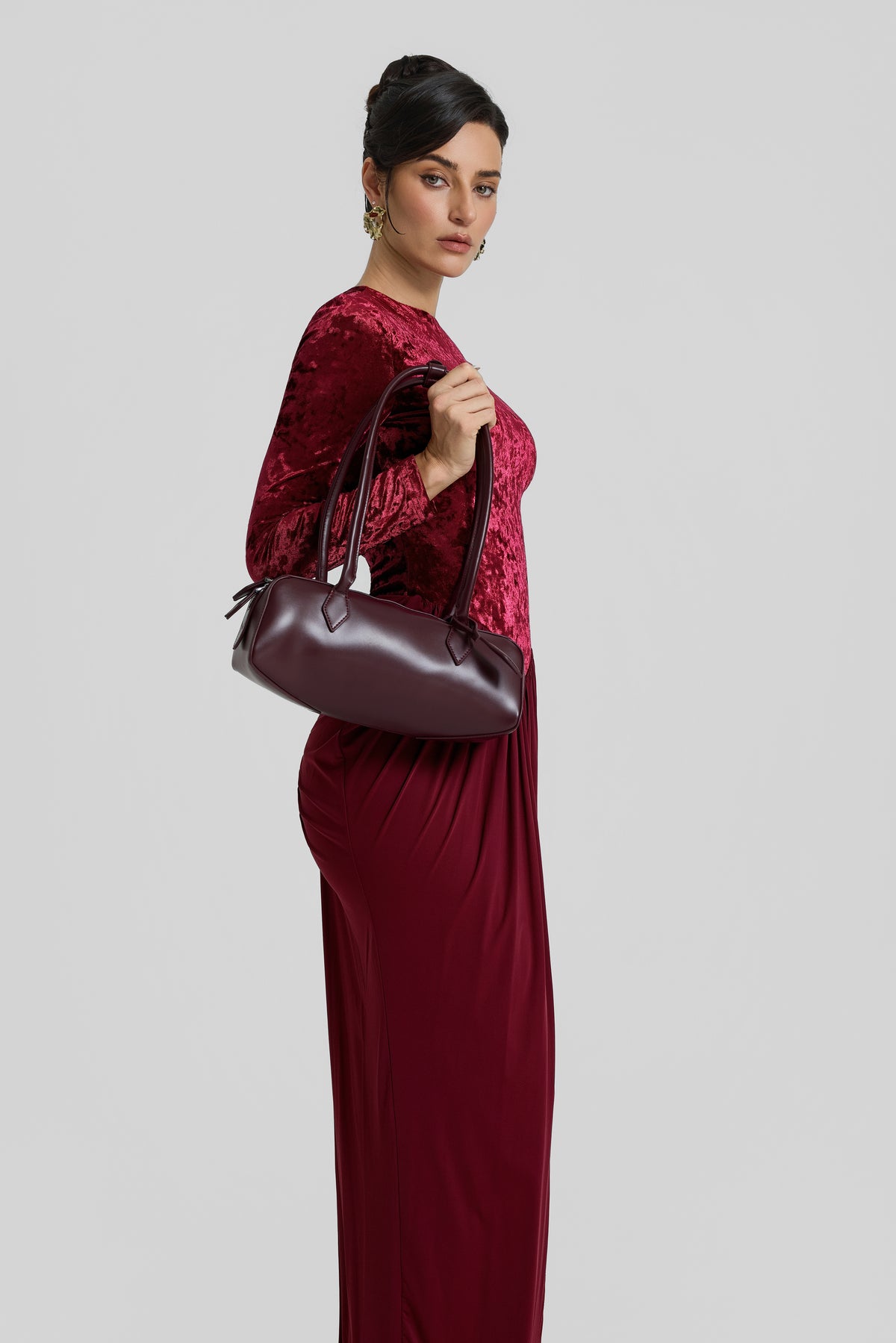 Vintage PU Long Tube Underarm Bag