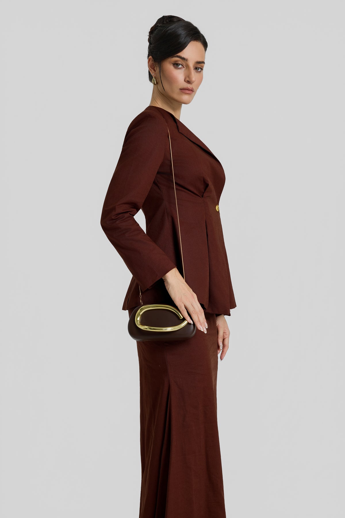 Gold Clasped Box Bag