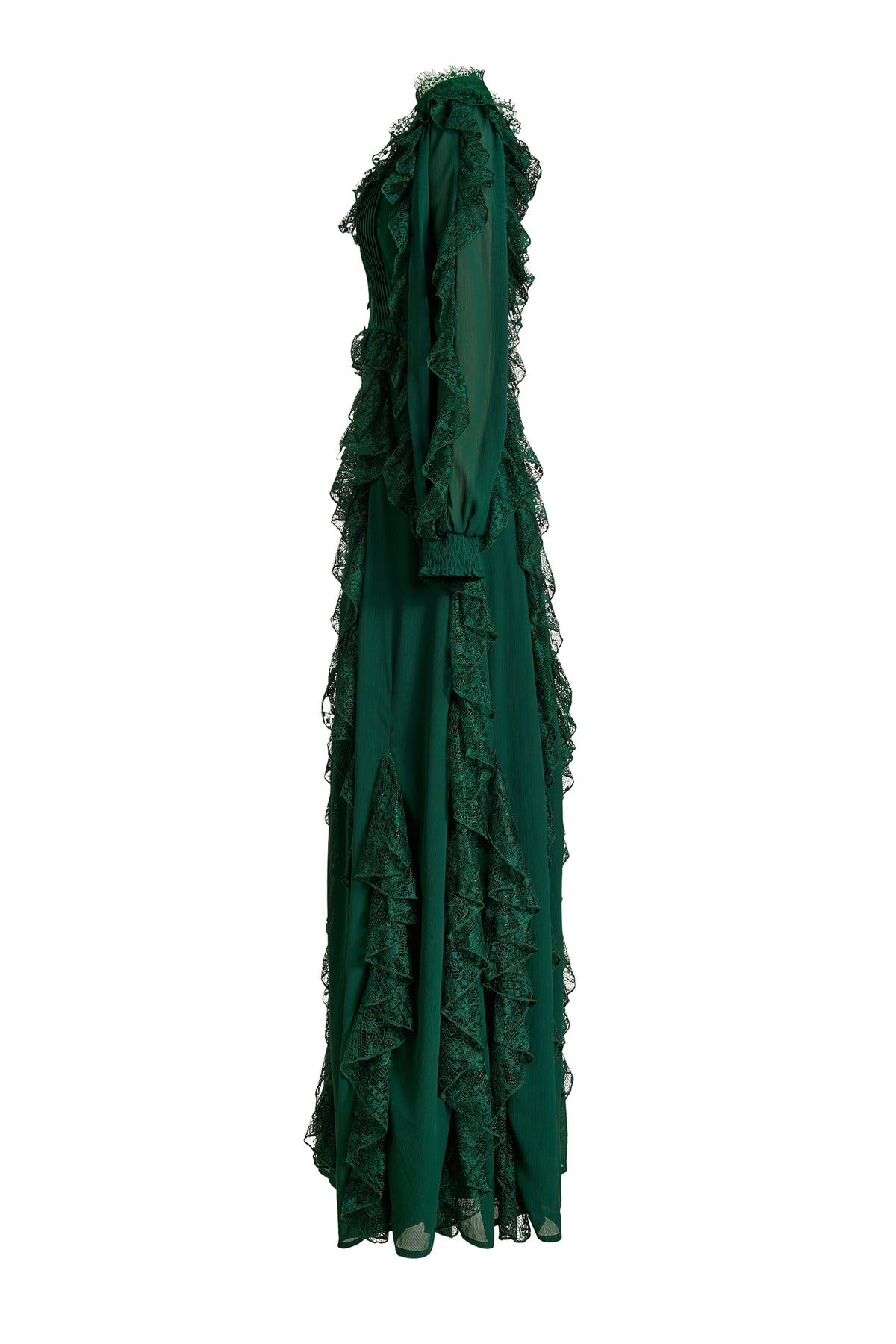 Lace Splicing Chiffon Maxi Dress