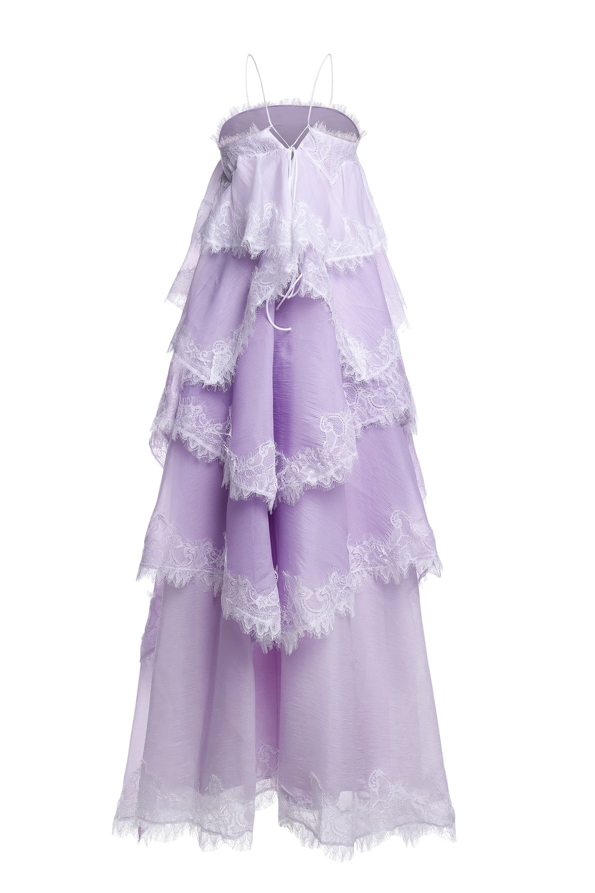 Chiffon Gradient Color Lace Maxi Dress