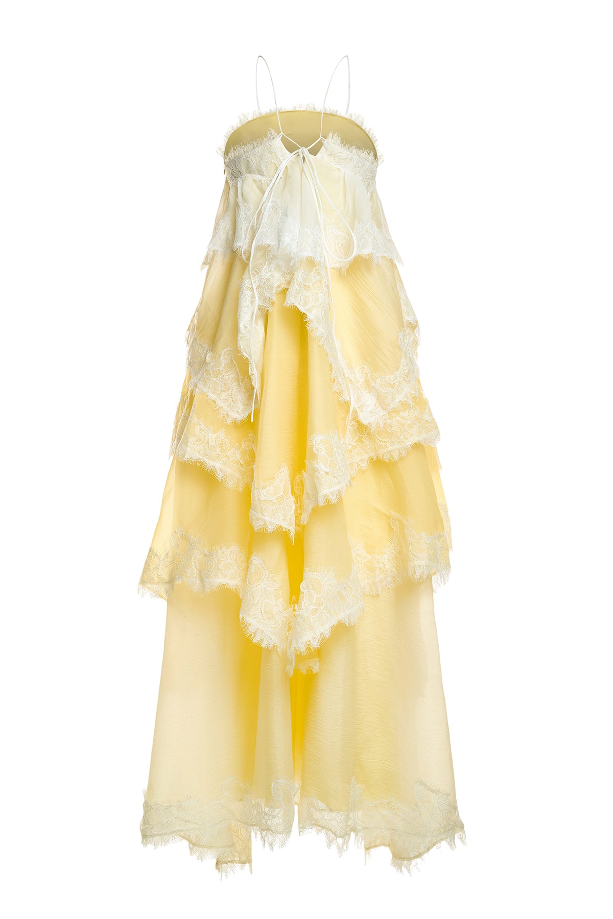 Chiffon Gradient Color Lace Maxi Dress