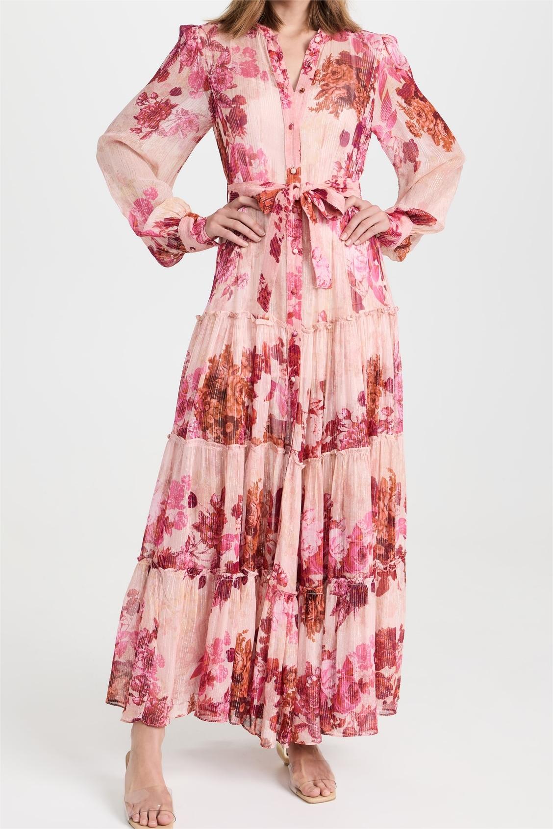 Floral Midi Sleeve Maxi Dress